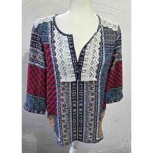 Blair Unique Multi Color Blouse Woman's Size Small